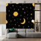 Seamless Golden Space Pattern With Stars And Moon
