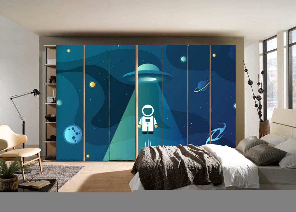 Anime Space Art Self Adhesive Sticker For Wardrobe