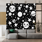 View Sky Nighttimehand Drawn Wallpaper