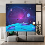 Dark Space Planet Vector Wallpaper
