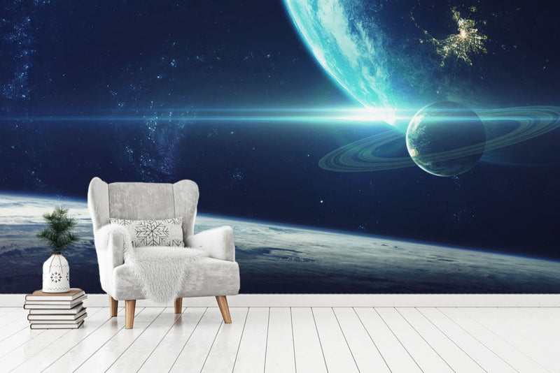 Earth And Planets In Space Wallpaper
