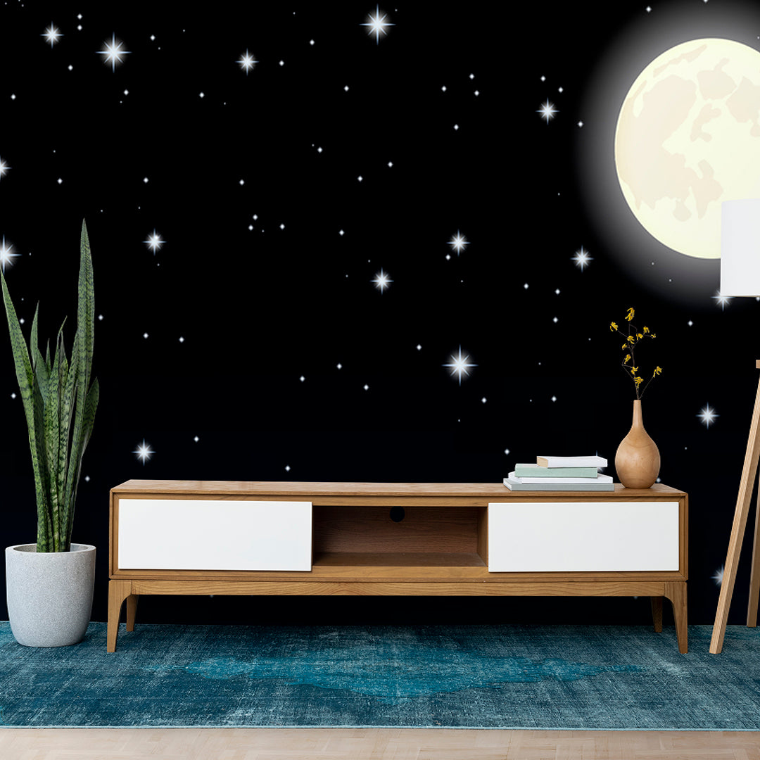 Falling Snow With Shine Glitter On Wallpaper