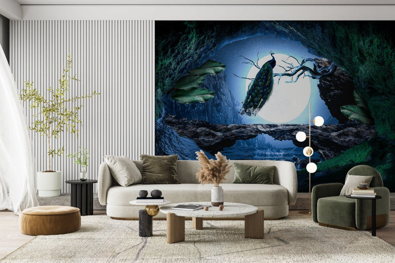 3D Decorative Peacock Wallpaper for Wall