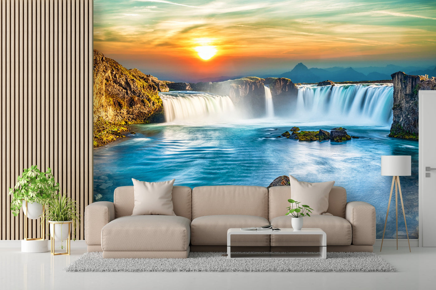3D Decorative Waterfall Wallpaper for Wall