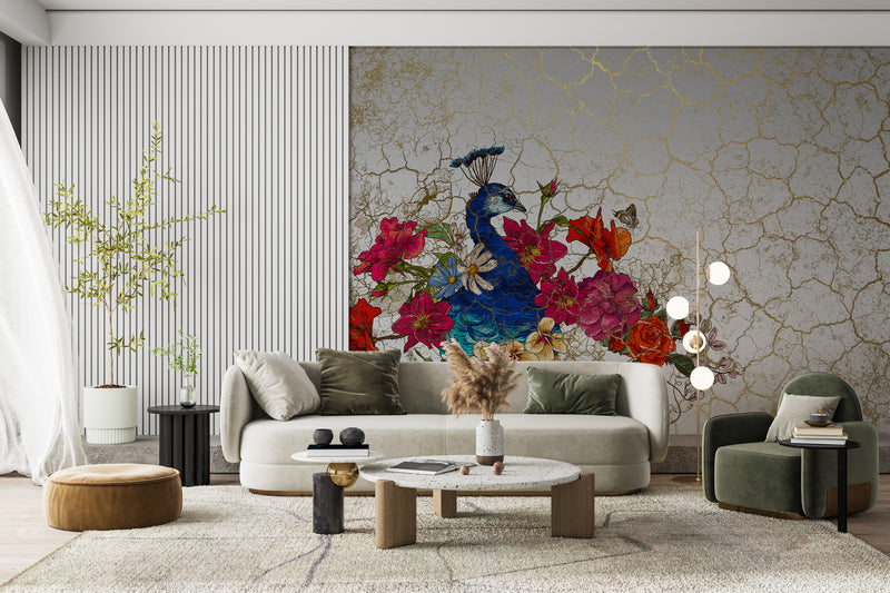3D Decorative Peacock Wallpaper for Wall