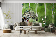 3D Decorative Zebra Wallpaper for Wall