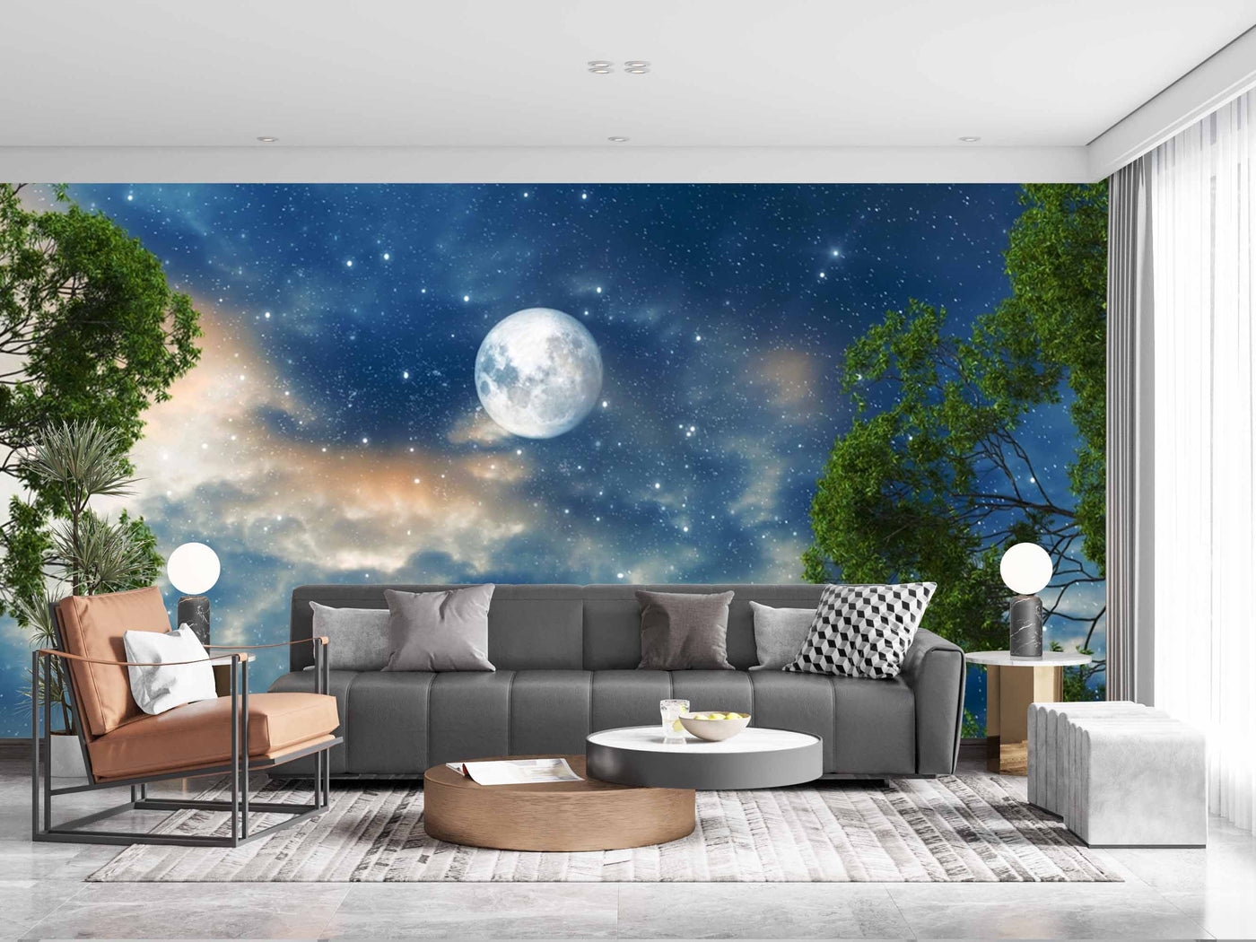 Moon In Sky Customize Wallpaper