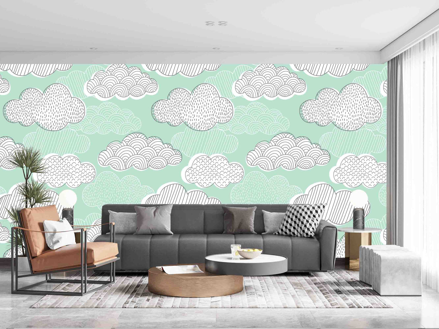 Clouds Art In Green Sky Customize Wallpaper
