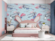 Plans And Baloon In Sky Art Customize Wallpaper