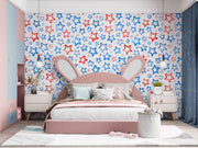 Red Blue Stars Art Customize Wallpaper
