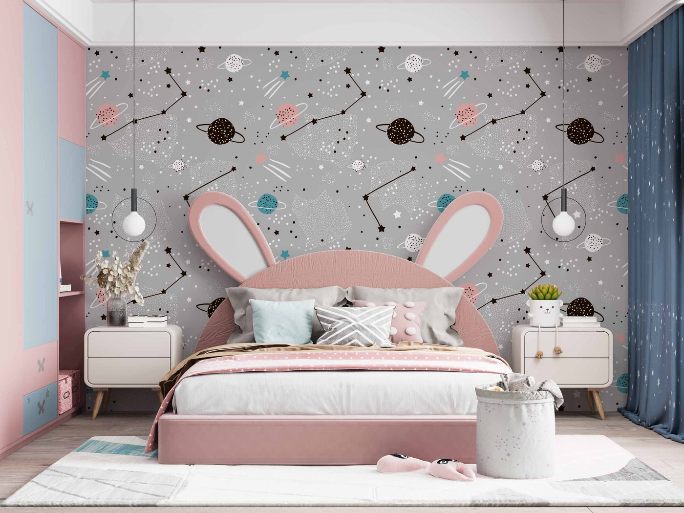 Planet And Stars Sketch Customize Wallpaper