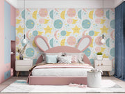 Stars And Moon Face Art Customize Wallpaper