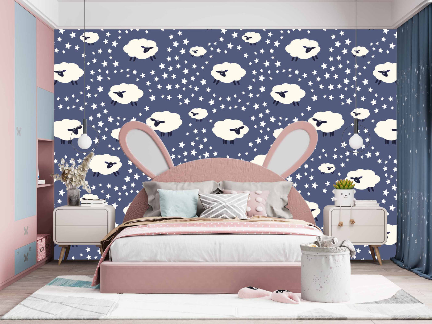 Sheeps In Stars Art Customize Wallpaper
