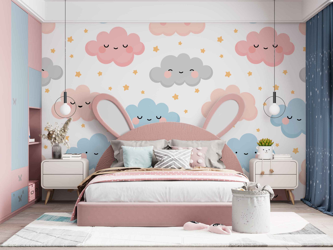 Smily Face Cloud Art Customize Wallpaper