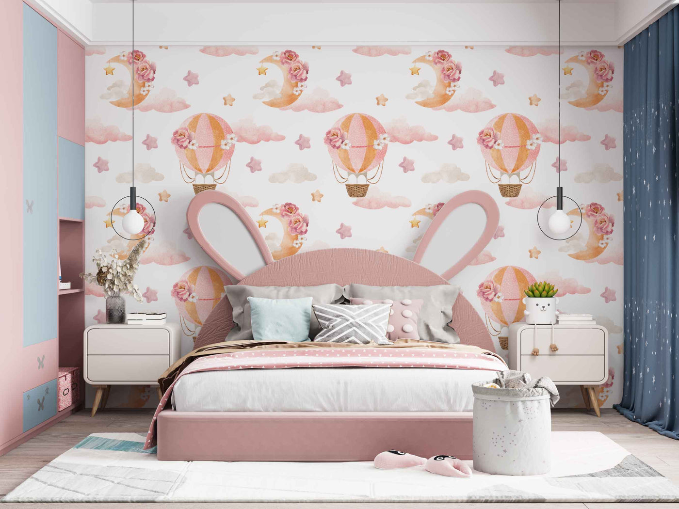 Cute Pink Baloon Wallpaper for Kids