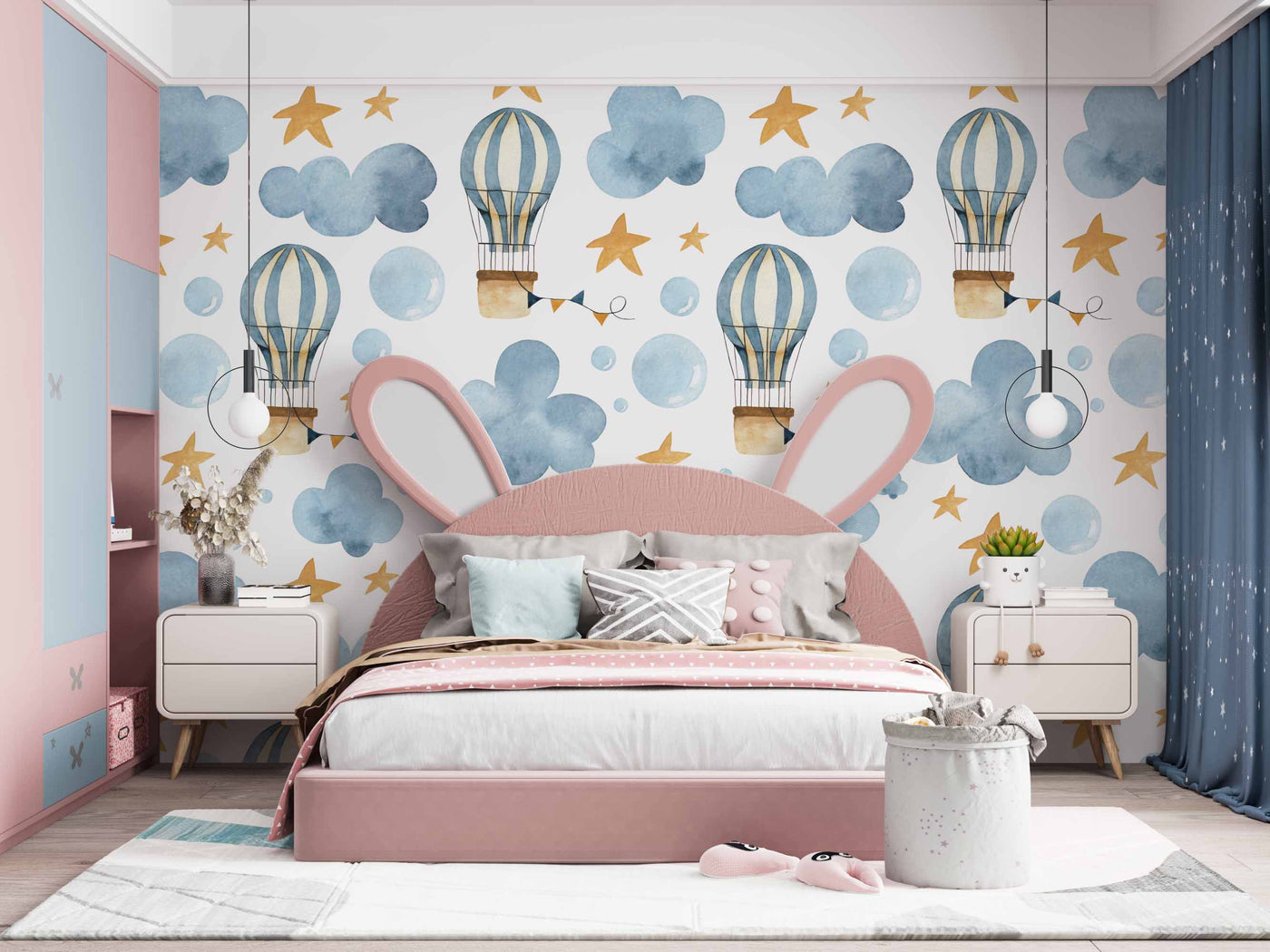 Blue Air Baloons In Sky Customize Wallpaper