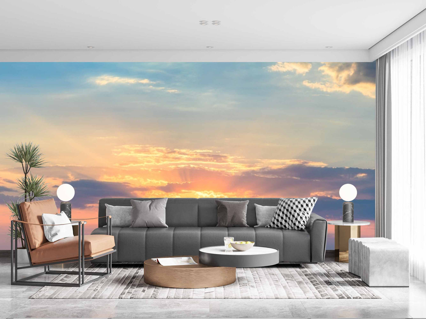 Orange Sun Rays In Sky Customize Wallpaper