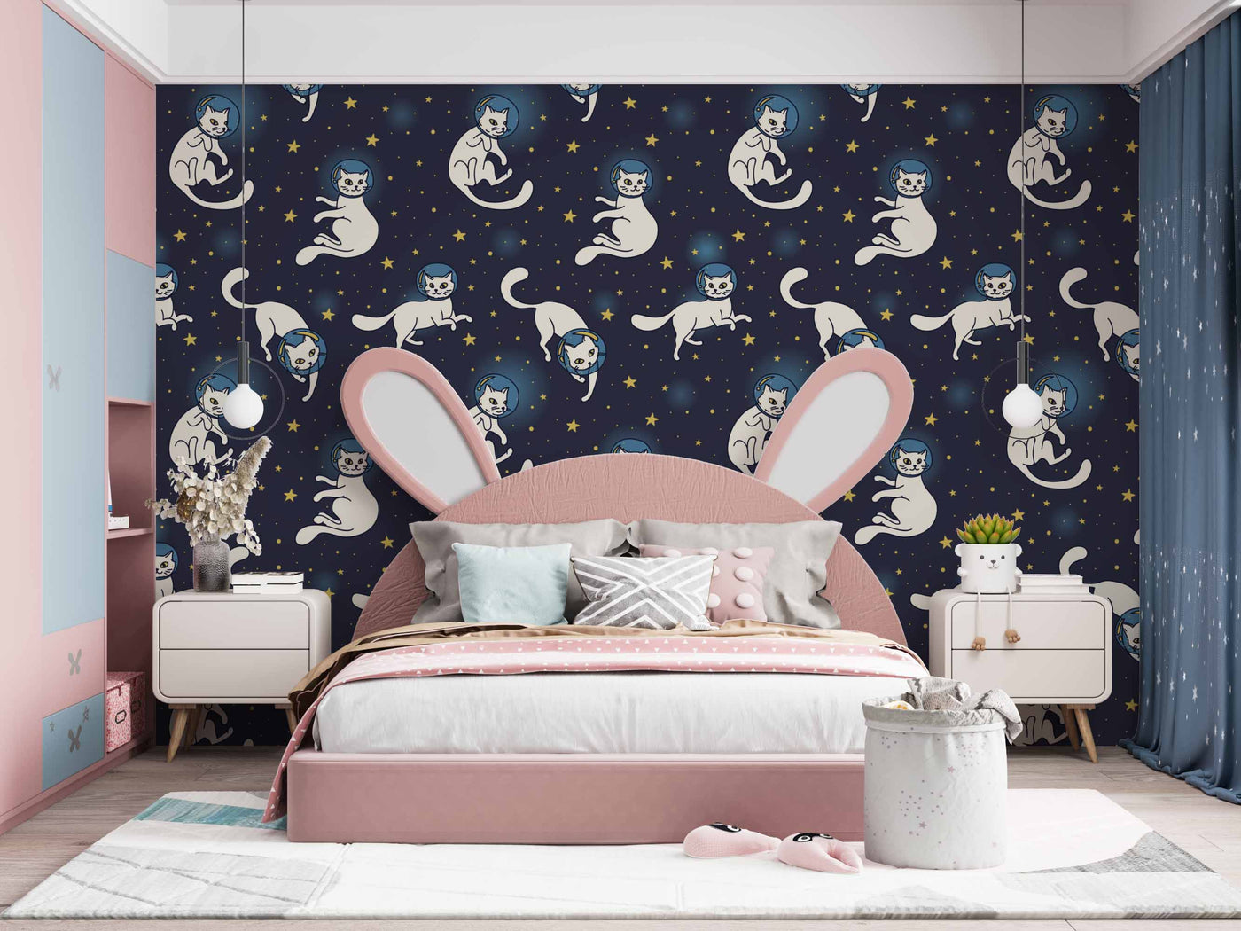 Kitty In The Sky With Stars Art Customize Wallpaper