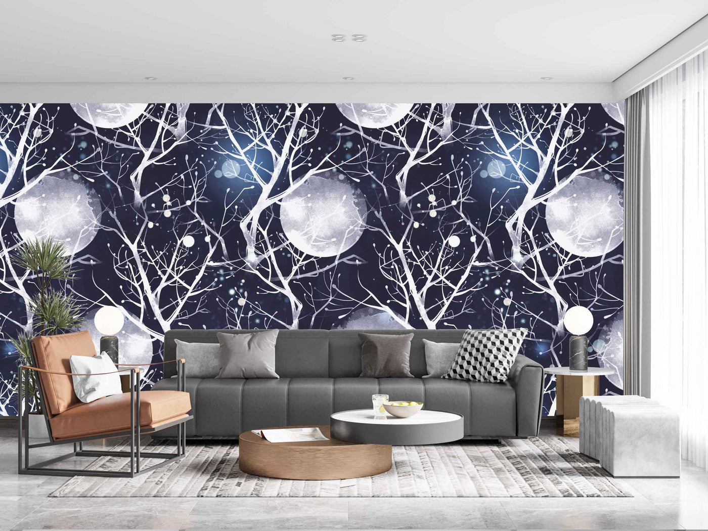Moon With Tree Art Customize Wallpaper