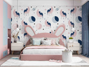 Kitty On Moon Art Customize Wallpaper