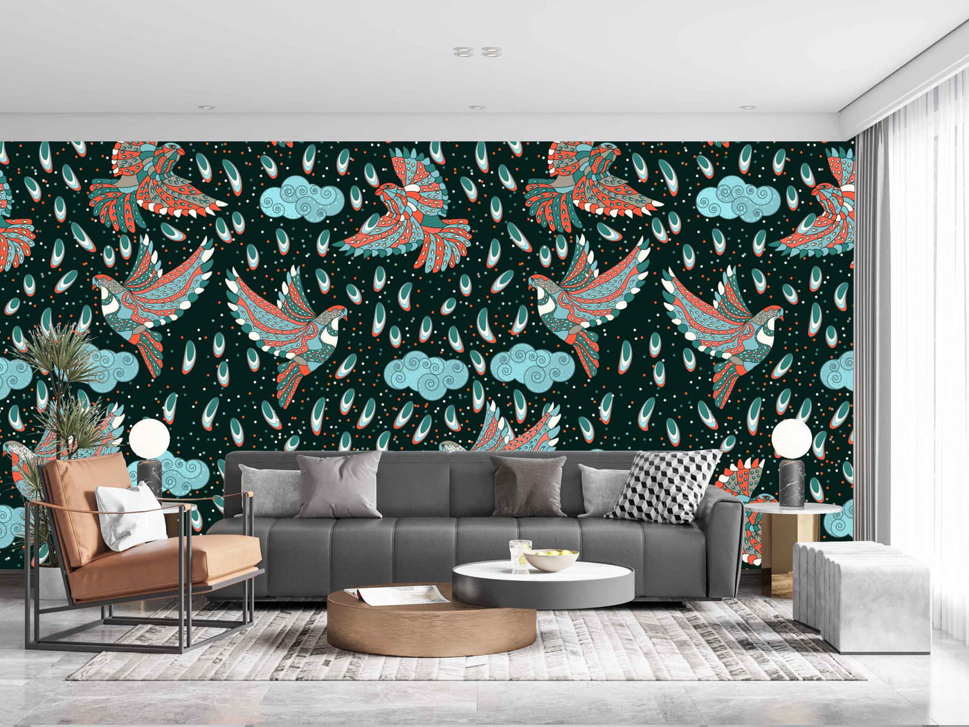 Birds In Sky Art Customize Wallpaper