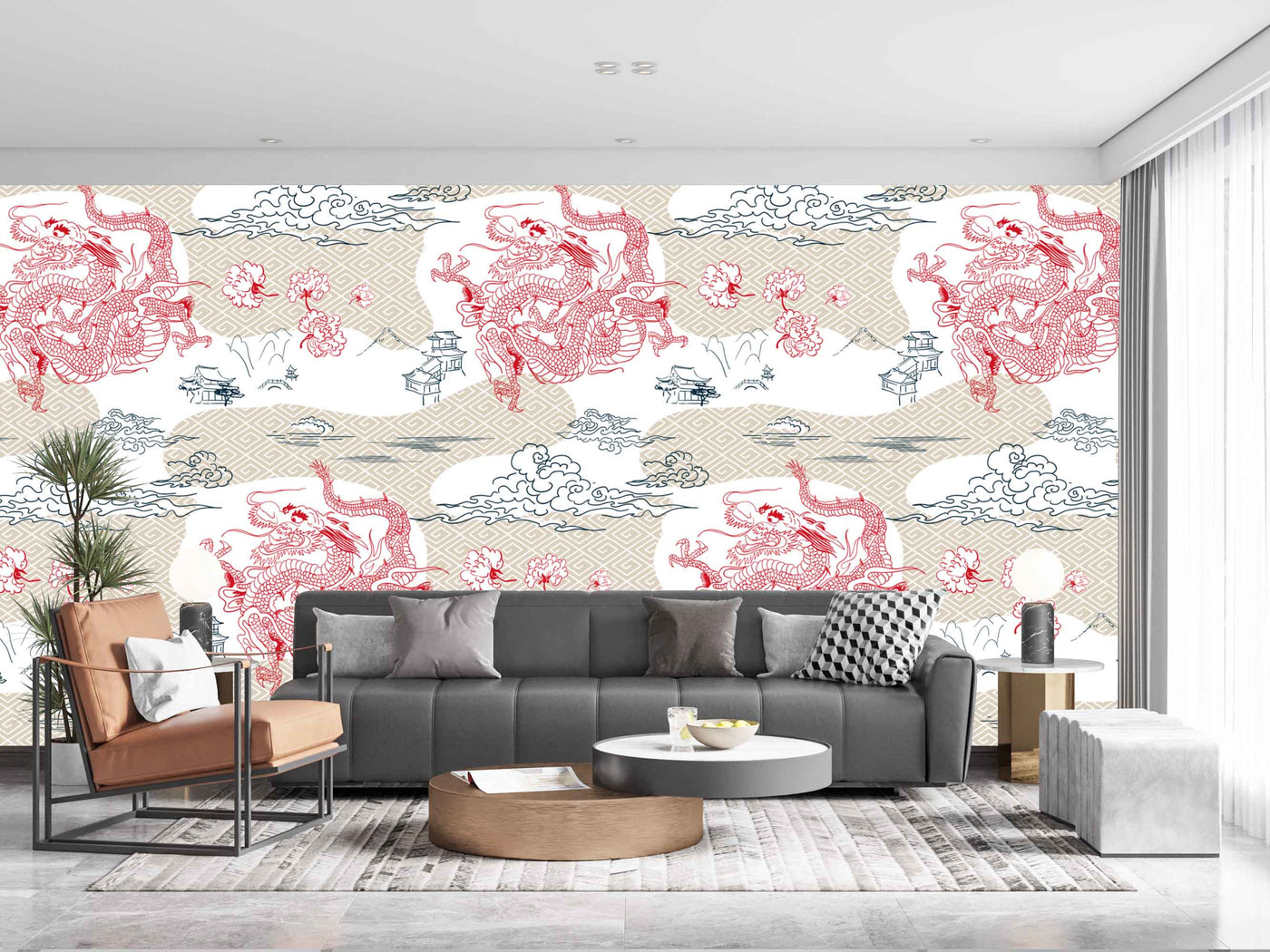 Red Dragon Sketch Art Customize Wallpaper