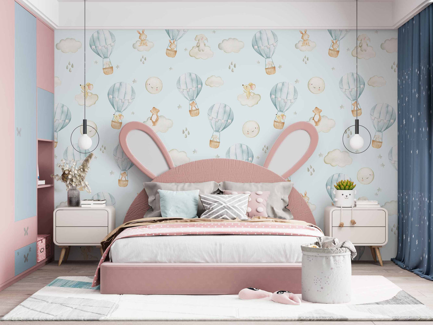 Air baloon Custom childrens wallpaper