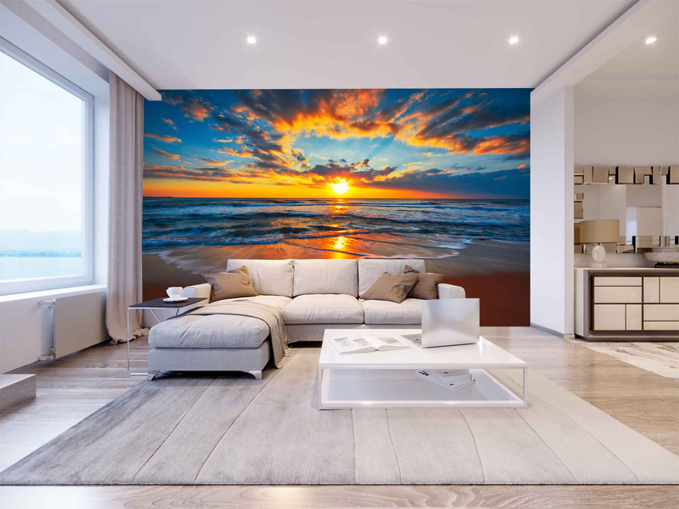 Sunset In Beautiful Sky Art Customize Wallpaper