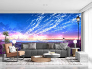 Blue Pink Shaded Sky Customize Wallpaper