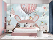Cute Air Baloon Animals Mama and Kids Wallpaper for Kids