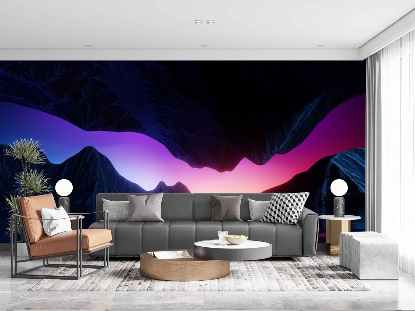 Pink Sky And Mountain Customize Wallpaper