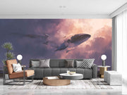 Whale In the Pink Faded Customize Wallpaper