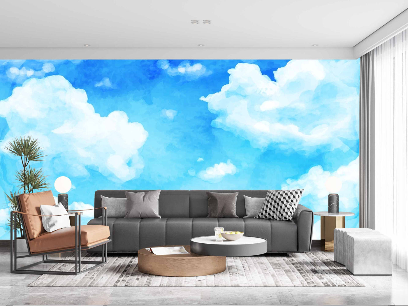 Blue Sky With White Clouds Customize Wallpaper