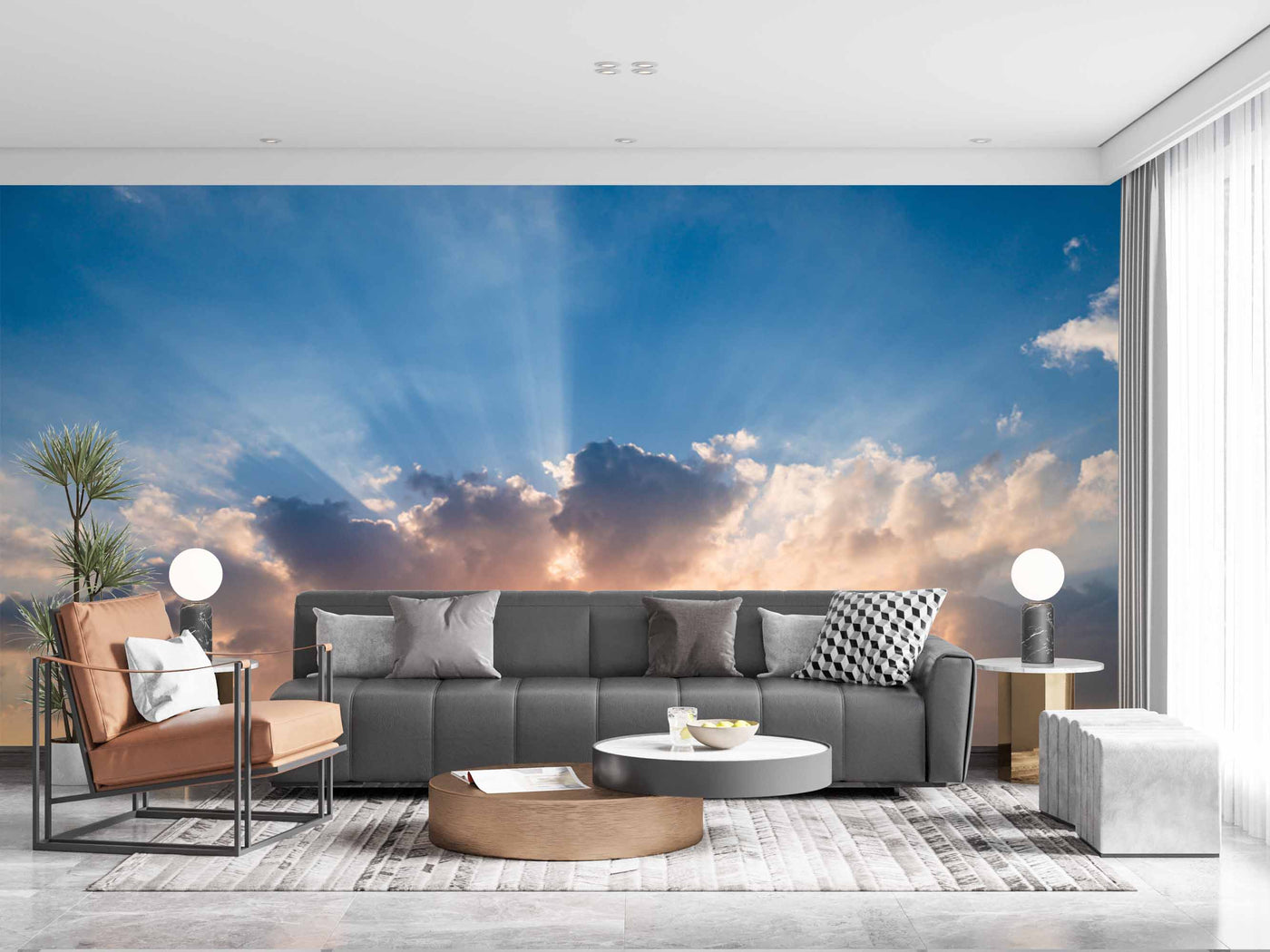 Sun Rays In Clouds Sky Customize Wallpaper