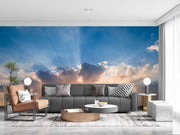 Sun Rays In Clouds Sky Customize Wallpaper