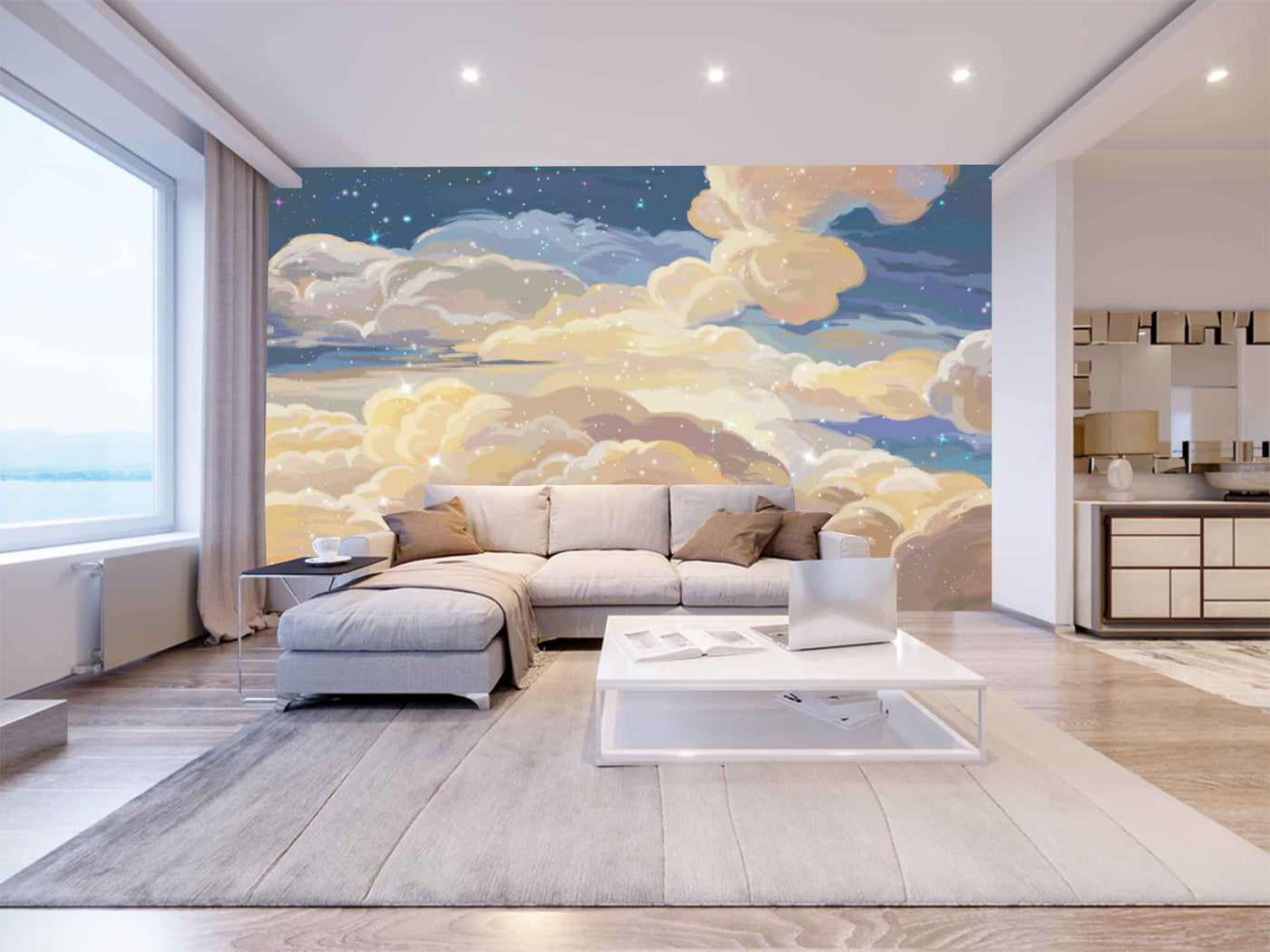 Beautiful Clouds Sketch Sky Customize Wallpaper