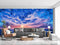 3D Sunset Blue Cloudy Sky Wallpaper