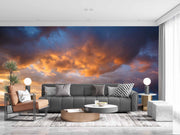 Beautiful Orange Blue Shaded Sky Customize Wallpaper