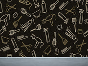Black White Scissors Print Wallpaper