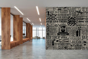 Barber Shop Grey Typography Wallpaper
