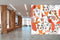 Orange Modern Abstract Woman Art Wallpaper