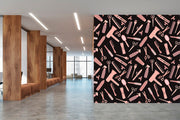 Pink Black Salon Doodles Wallpaper