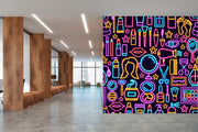 Neon Doodles Beauty Salon Wallpaper