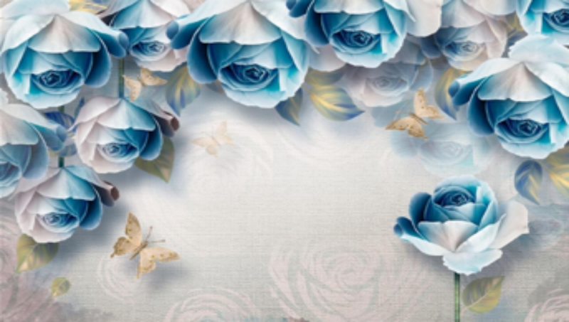 Decorative Blue Flower wallpaper for wall