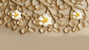 3D Decorative White Flowers Wallpaper for Wall