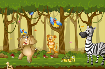 3D Decorative Cartoon Wallpaper for Wall