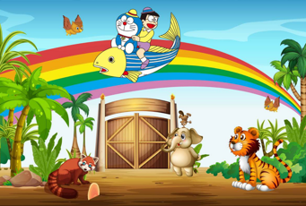 3D Decorative Cartoon Wallpaper for Wall