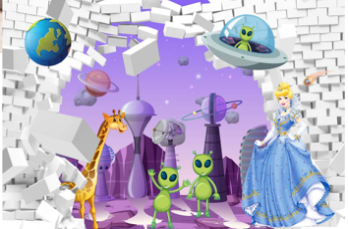 3D Decorative Aliens Wallpaper for Wall