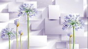 3D Decorative Purple Wallpaper for Wall