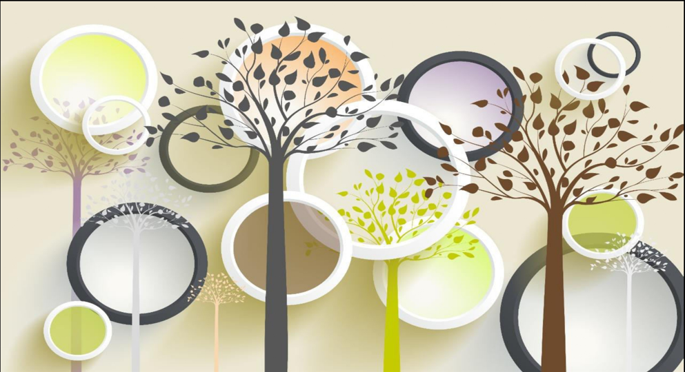 3D Decorative Cricles Wallpaper for Wall